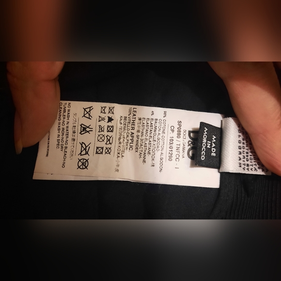 D&G Dolce & Gabbana Black Leather Trim Riding Pants size 42, waist 14" hips 18" - Picture 9 of 16